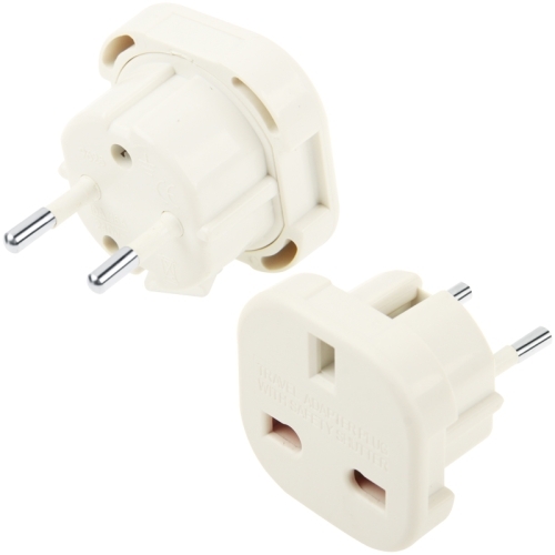 High Quality UK Plug to EU Plug AC Wall Universal Travel Power Socket Plug Adaptor  (White)