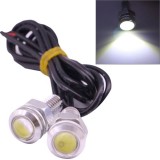 2x 2W Waterproof Eagle Eye Light White LED Light for Vehicles, Cable Length: 60cm, Pack of 2 (Silver)