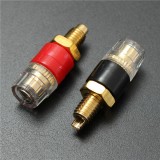 2pcs Copper Terminal Black Red for 4mm Banana Plug Connector Jack Speaker Cable Amplifier