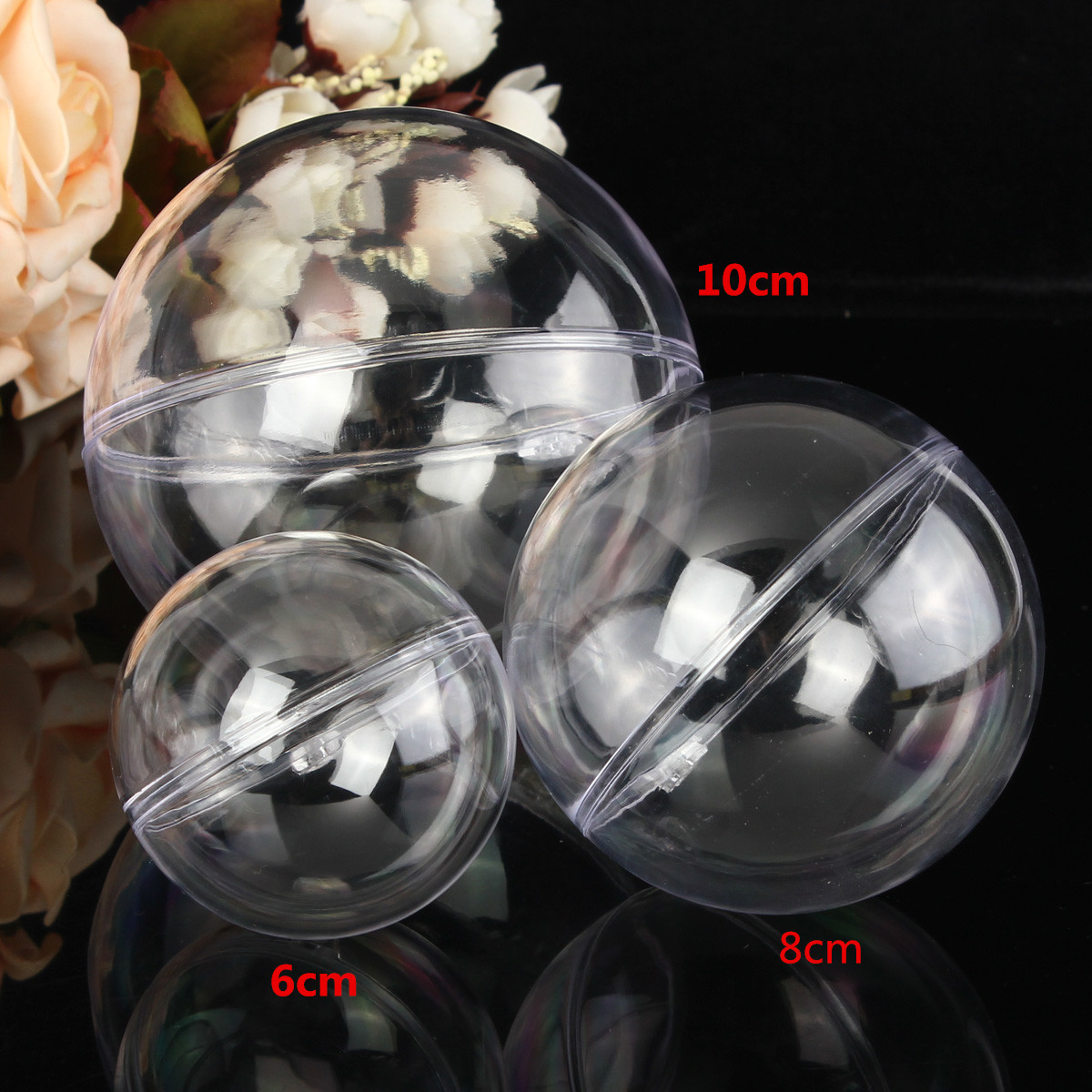 5pcs Christmas Tree Decoration Clear Hanging Ball Gift Candy Hanging Decration Ball