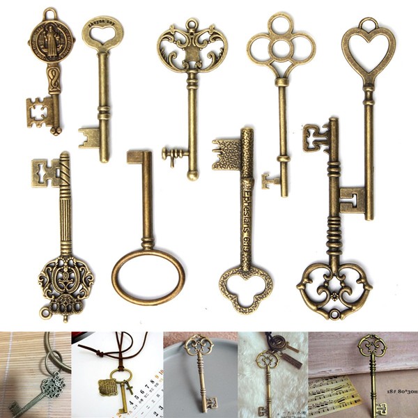 9pcs Antique Vintage Skeleton Keys