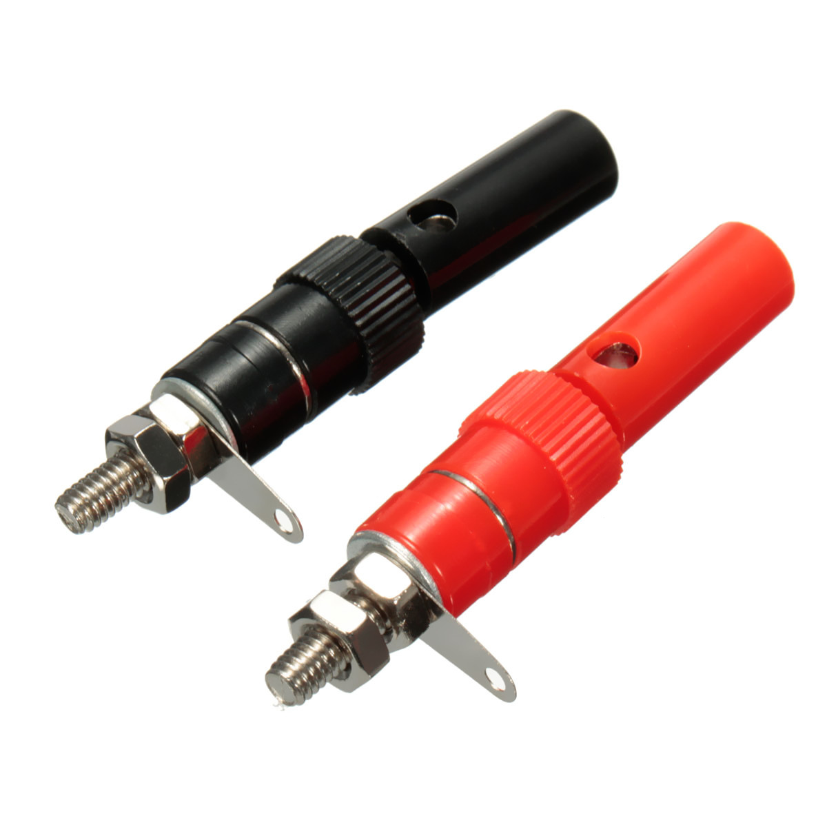 10 Pairs 4mm Terminal Banana Plug Socket Jack Connectors Instrument Light Tools Black and Red