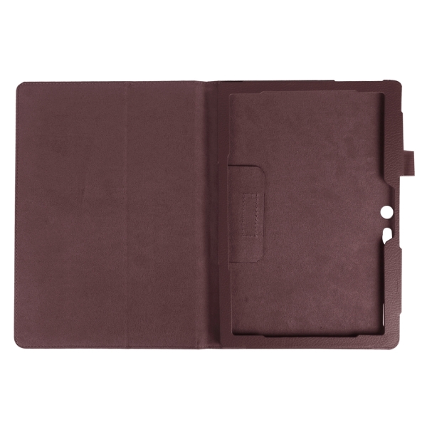 Litchi Texture Horizontal Flip Solid Color Leather Case with Holder for Lenovo TAB 2 A10-30 X30F & TAB 2 A10-70F, 10.1 inch (Coffee)