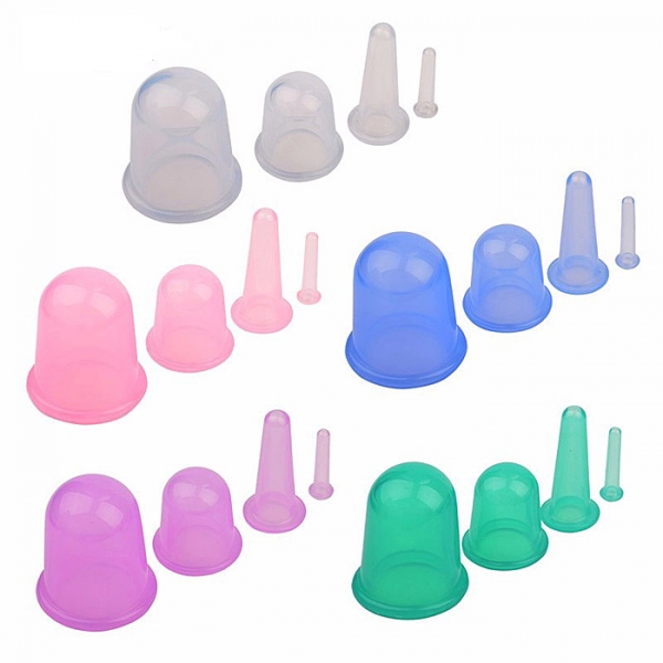 Silicone Vacuum Cups Anti Cellulite Cupping Therapy Set Neck Face Body Massage
