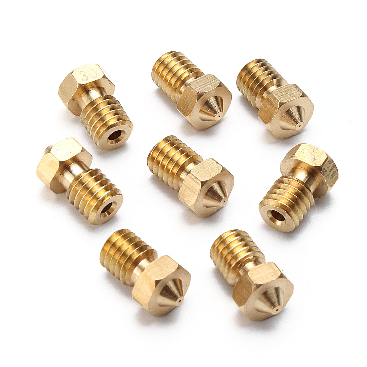 8Pcs Four Sizes E3D V6 Brass Nozzle For 1.75mm Filament Copper Nozzle Extruder Print Head 3D Printer Accessories