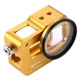 PULUZ Housing Shell CNC Aluminum Alloy Protective Cage with Insurance Frame & 52mm UV Lens for GoPro HERO5 (Gold)