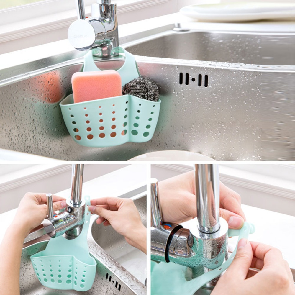 Portable Home Kitchen Hanging Drain Bag Basket Bath Storage Tools Sink Holder 
