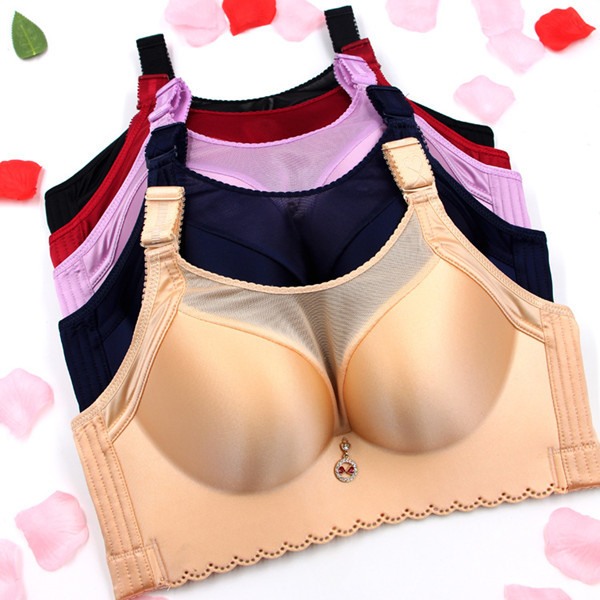 Plus Size 34-50 Wireless Soft Full Cup Seamless Glaze Push-up Bras For Women