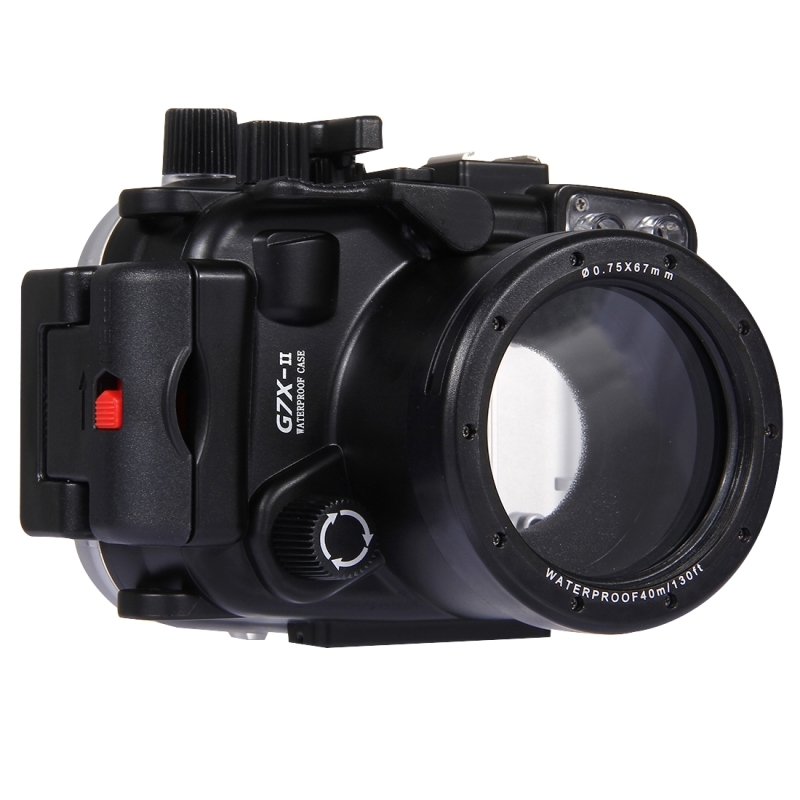 PULUZ 40m Underwater Depth Diving Case Waterproof Camera Housing for Canon G7 X Mark II (Black)