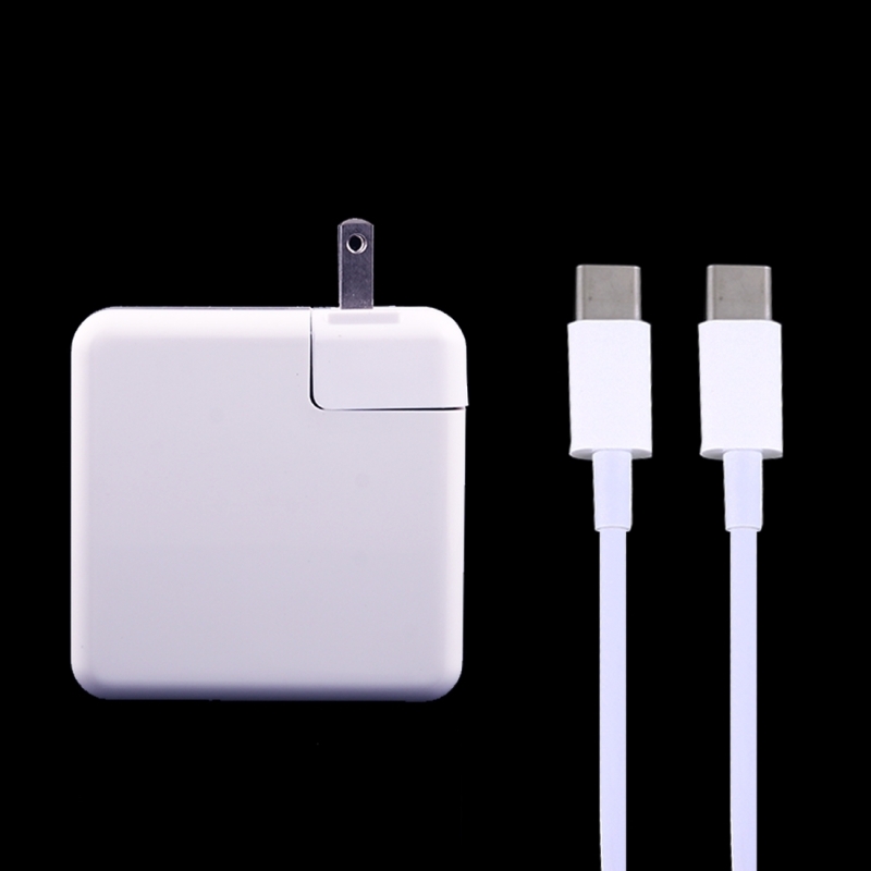 87W USB Type-C Power Adapter with 2m USB Type-C Male to USB Type-C Male Charging Cable for MacBook, Nokia, Google, HTC, Huawei, Xiaomi, Lenovo, Meizu, Letv, OnePlus, US Plug