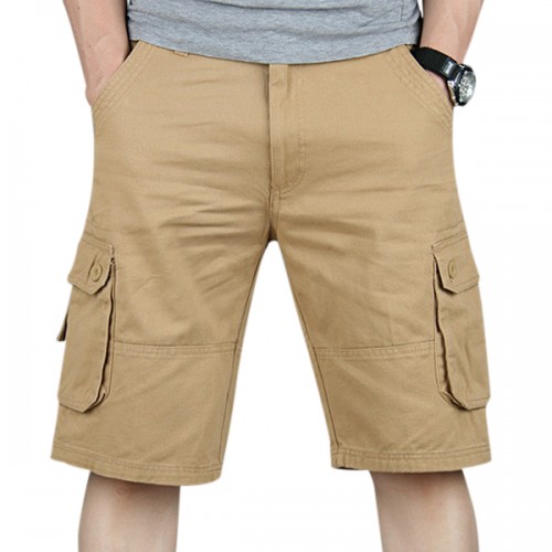 Big Size Cotton Men's Shorts Summer Muilt Pockets Leisure Washing Cargo Shorts