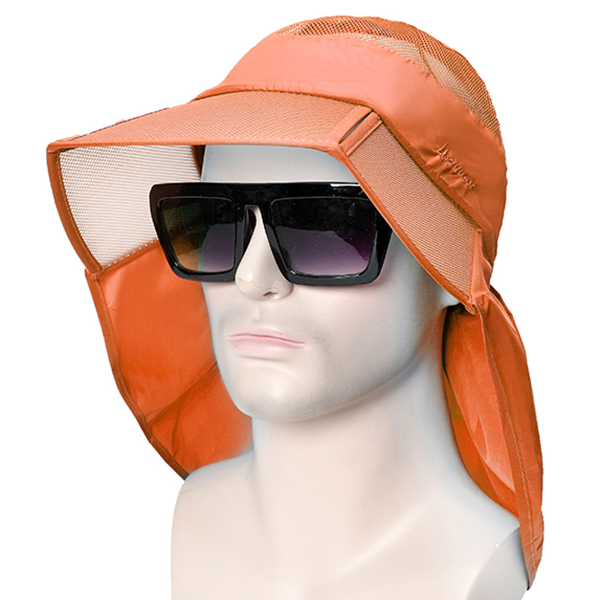 Mens Summer Breathable Folding Sun Hat Wide Brim Visor Bucket Hat Outdoor Sport Anti-UV Fishing Hat