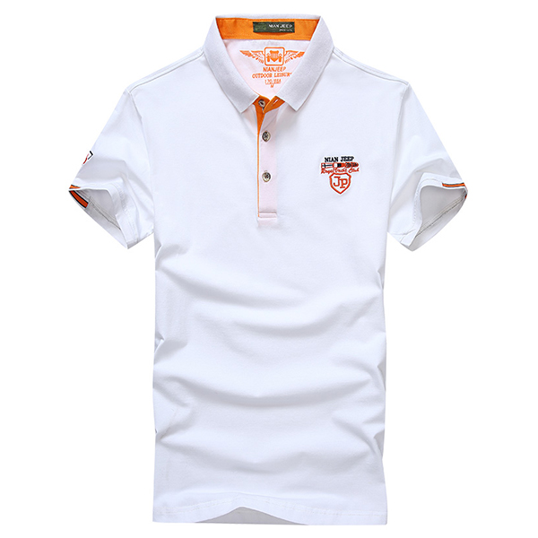 NIANJEEP Summer Men's Fashion T-Shirt Cotton Lapel T-Shirt Short Sleeve Polo Shirt