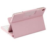 For iPad Pro 9.7 inch / iPad Air 2 / iPad Air Separable ABS Bluetooth Keyboard + Litchi Texture Horizontal Flip Leather Case with Holder (Pink)