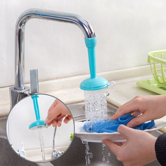 2 PCS Faucet Splash Water-saving Shower Bath Adjustable Valve Filter Water Saving Devices, Suitable for 17mm Diameter Round Faucets (Blue)