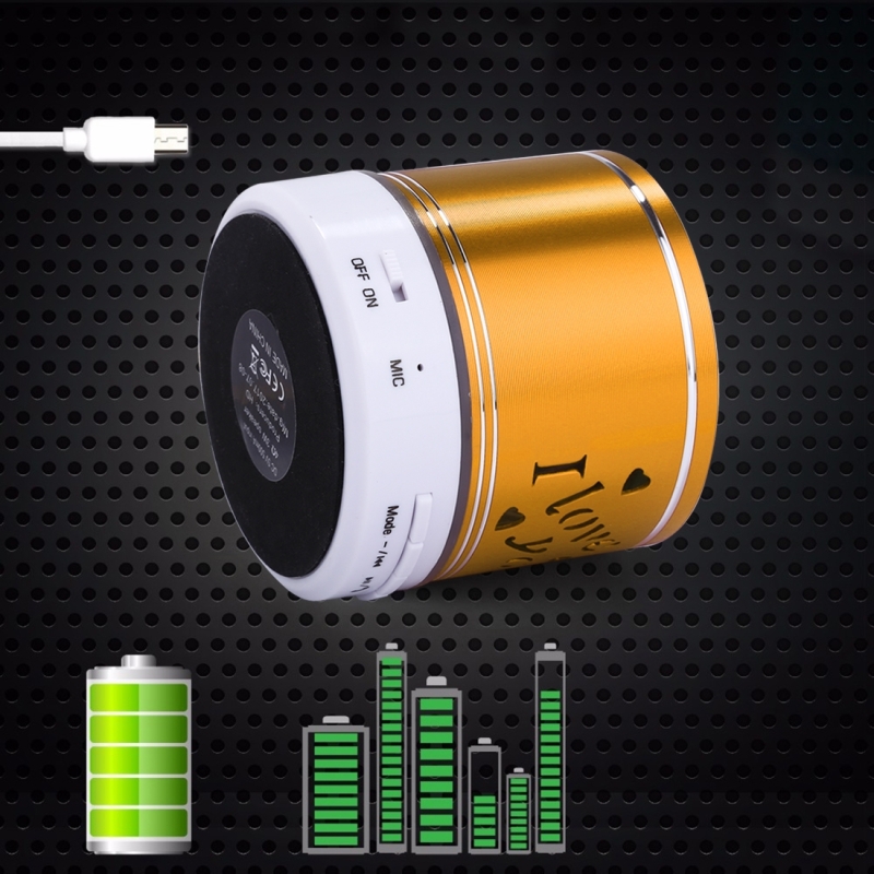 Mini Portable Bluetooth Stereo Speaker with Built-in MIC & RGB LED, Support Hands-free Calls & TF Card & AUX IN, Bluetooth Distance: 10m (Yellow)