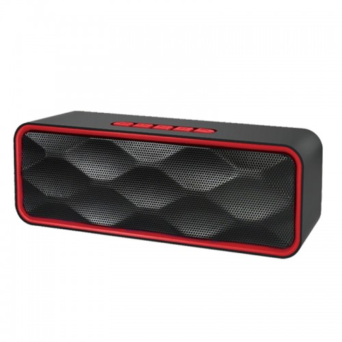 SC211 Multifunctional Card Music Playback Bluetooth Speaker, Support Handfree Call & TF Card & U-disk & AUX Audio & FM Function (Red)
