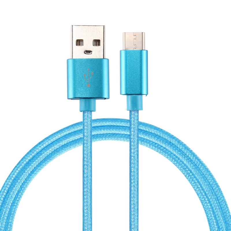 Knit Texture USB to USB-C / Type-C Data Sync Charging Cable for Samsung Galaxy S8 & S8+ / LG G6 / Huawei P10 & P10 Plus / Oneplus 5 / Xiaomi Mi6 & Max 2  / and other Smartphones, 1m (Blue)