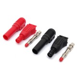 DANIU High Pressure 4mm Banana Right Angle Plug Cable Solder Connector Black and Red