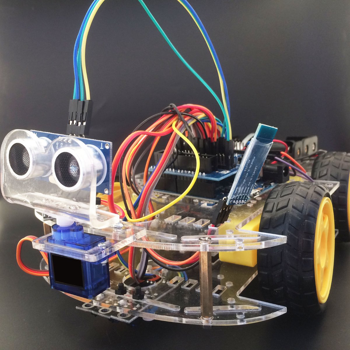 US For Arduino 4WD Robot Car Kit Autonomous Obstacle Avoid Line Tracking Android 