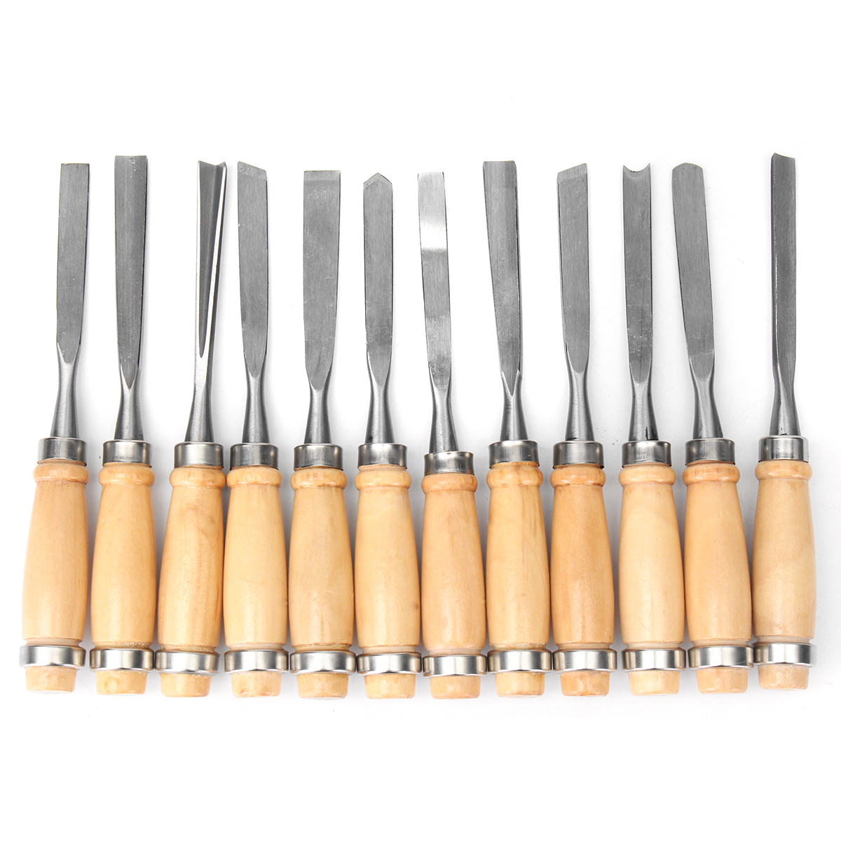 12pcs Wood Carving Hand Chisel Tool Set Professional Woodworking Gouges Steel