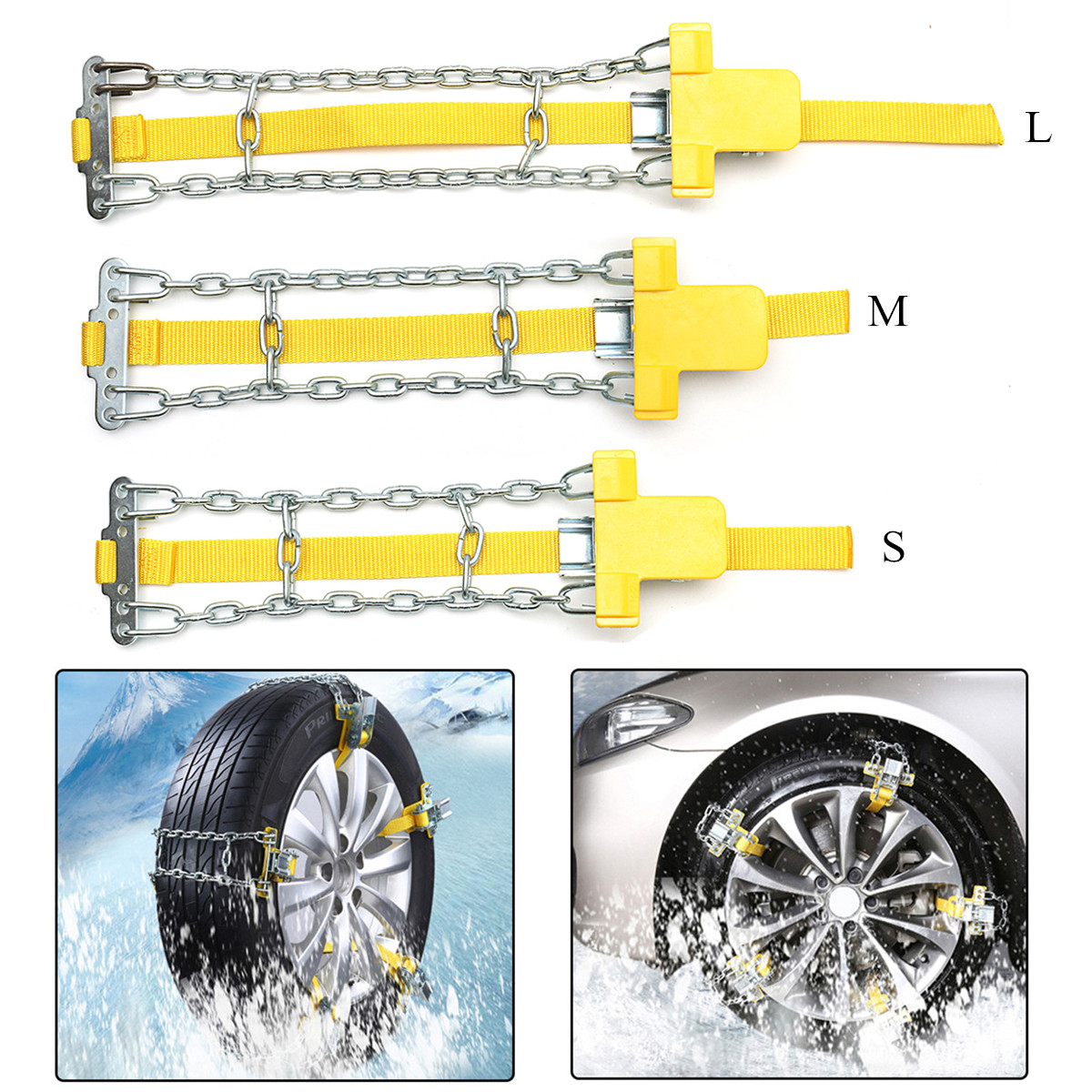 205-225mm Tire Anti-skid Steel Chain Snow Mud Car Security Tyre Belt For Truck