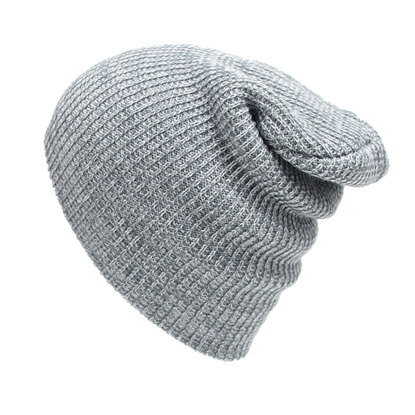 Women Mens Solid Woolen Warm Knit Beanie Cap Adjustable Windproof Winter Hat