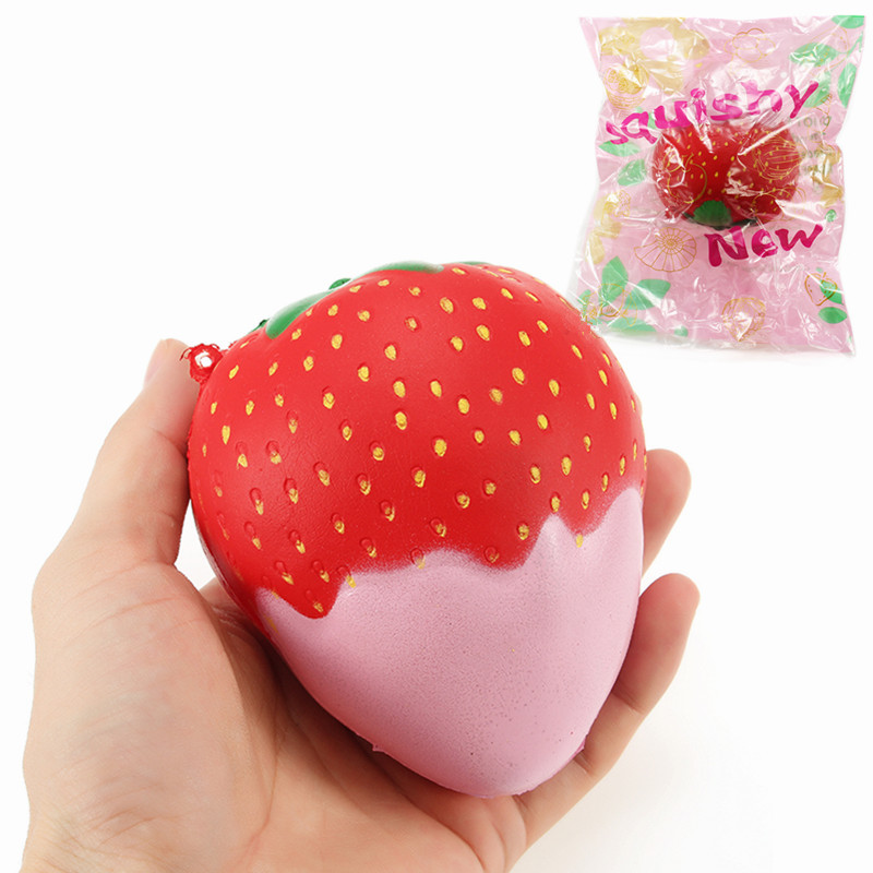 Giant Strawberry Squishy 25*20CM Huge Fruit Slow Rising Soft Toy Gift Collection 