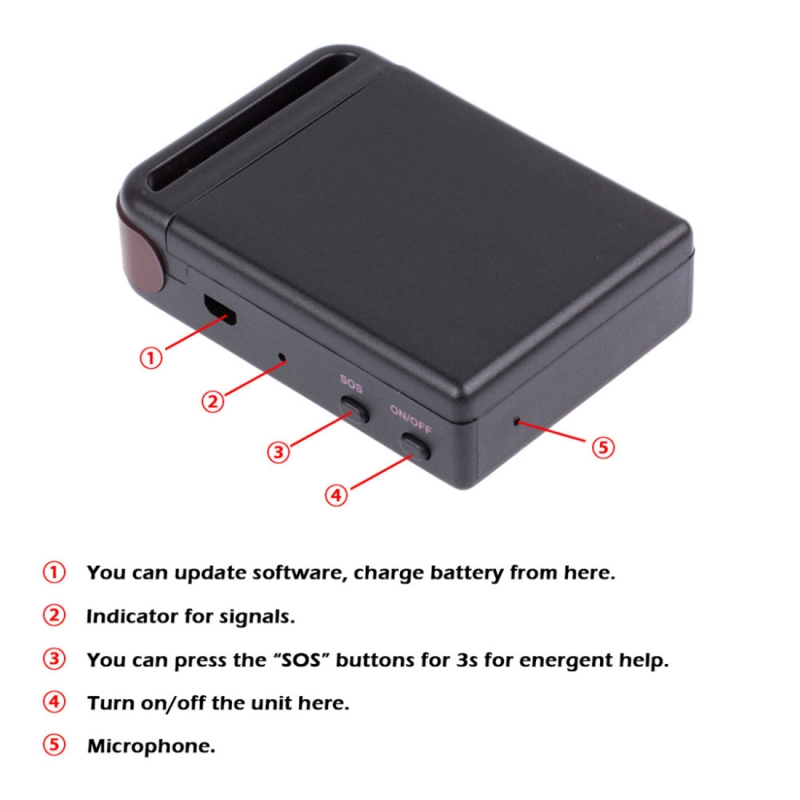 TK102B GSM / GPRS / GPS Locator Vehicle Car Mini Realtime Online Tracking Device Locator Tracker for Kids, Cars, Pets, GPS Accuracy: 5m