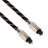 2m OD6.0mm Gold Plated Metal Head Woven Net Line Toslink Male to Male Digital Optical Audio Cable