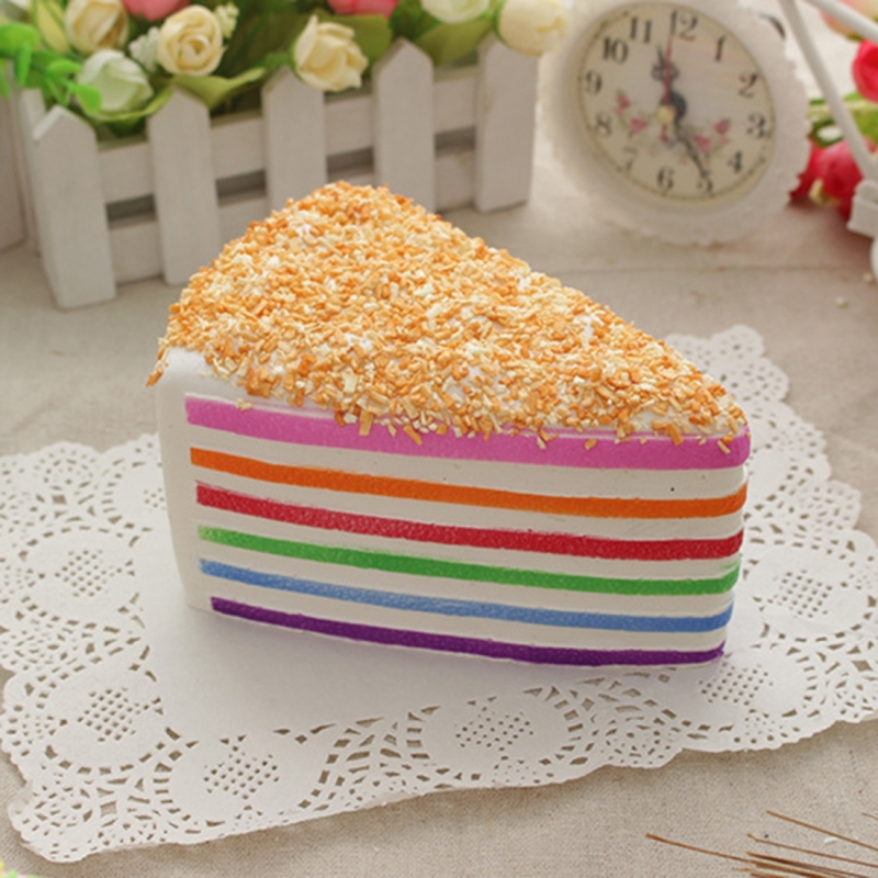 Artificial Lifelike Simulation Fake Slice of Cake Model Stress Reliever Phone Bag Strap Pendent