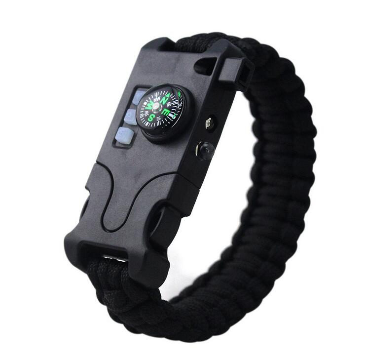 IPRee EDC Survival Bracelets Bangles Unisex Emergency Rope Kit Camping Hiking Buckle Wristband