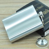 196mL (7oz) Outdoor Sports Handy Home Travel Wild Stainless Steel Portable Hip Flask (with Small Funnel) (Silver 196mL 7oz)