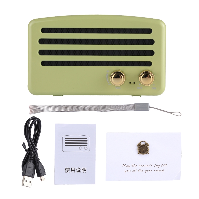 Portable Wireless Bluetooth V4.2 Stereo Speaker with Lanyard, Built-in MIC, Support Hands-free Calls & TF Card & AUX IN & FM, Bluetooth Distance: 10m (Green)