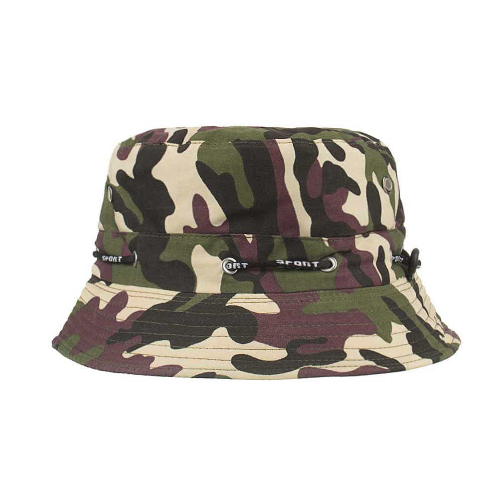 Men Summer Outdoor Fishing Bucket Hat Camouflage Breathable Climbing Sunshade Sun Hat