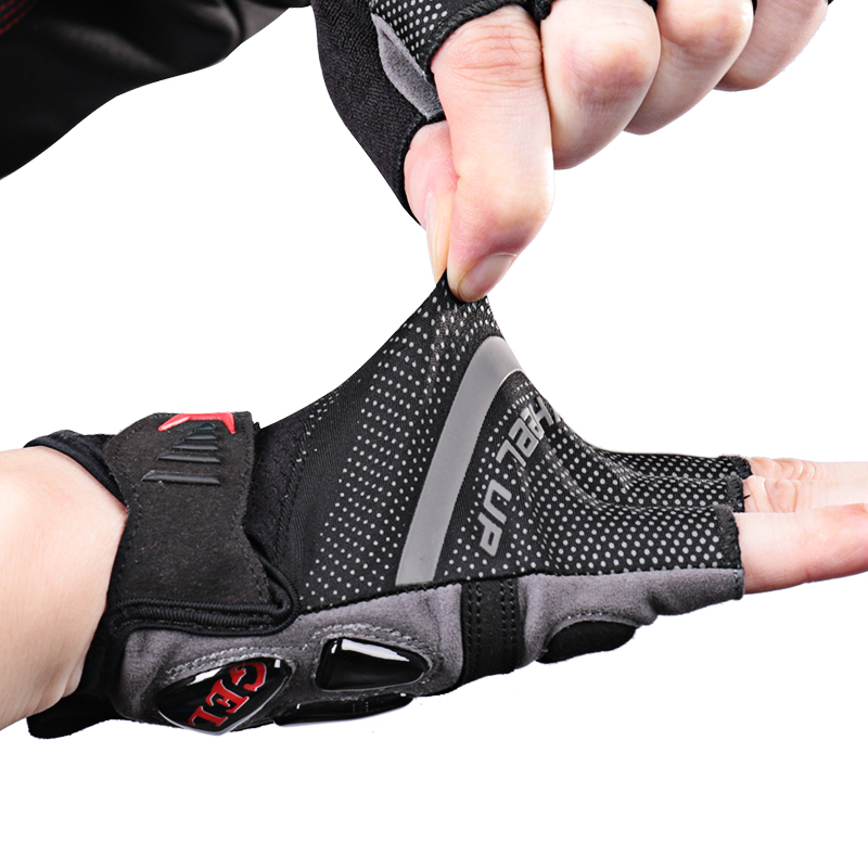 Wheelup S141 Men Anti-skidding Shockproof Breathable Half Finger Sports Riding Gloves Bike Gloves