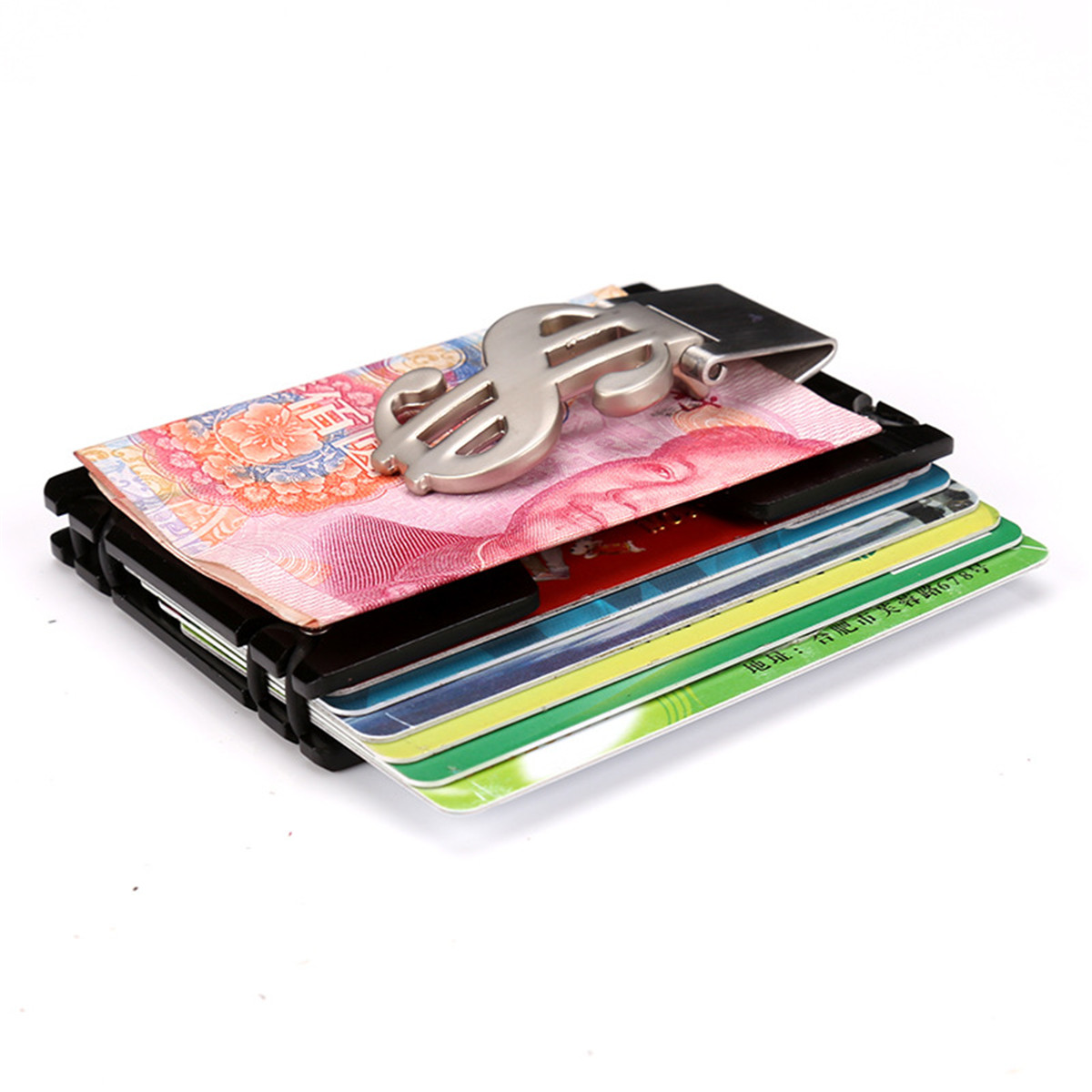 Men RFID Blocking Slim Credit Card Holder Aluminum Money Clip Minimalist Wallet