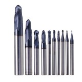 Drillpro R0.5-R5mm Ball Nose Tungsten Carbide End Mill Cutter HRC55 TiAlN Coating End Milling Cutter CNC Tool
