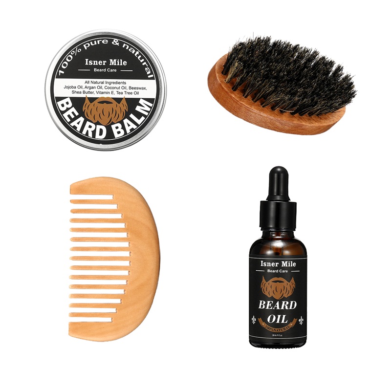 1 Set Shaving Tool Barber Oil Brush Comb Wax Balm for Men Barber Shop Home Use Razor Shaver
