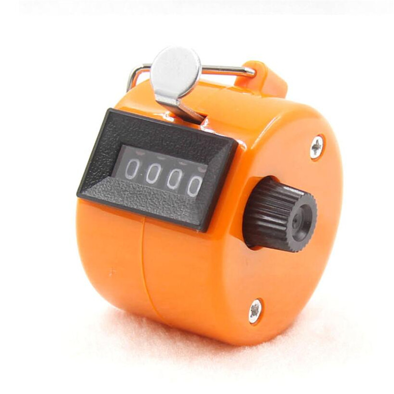 4 Digit Manual Mechanical Counter Palm Clicker Tally Training Timer Toys j5 