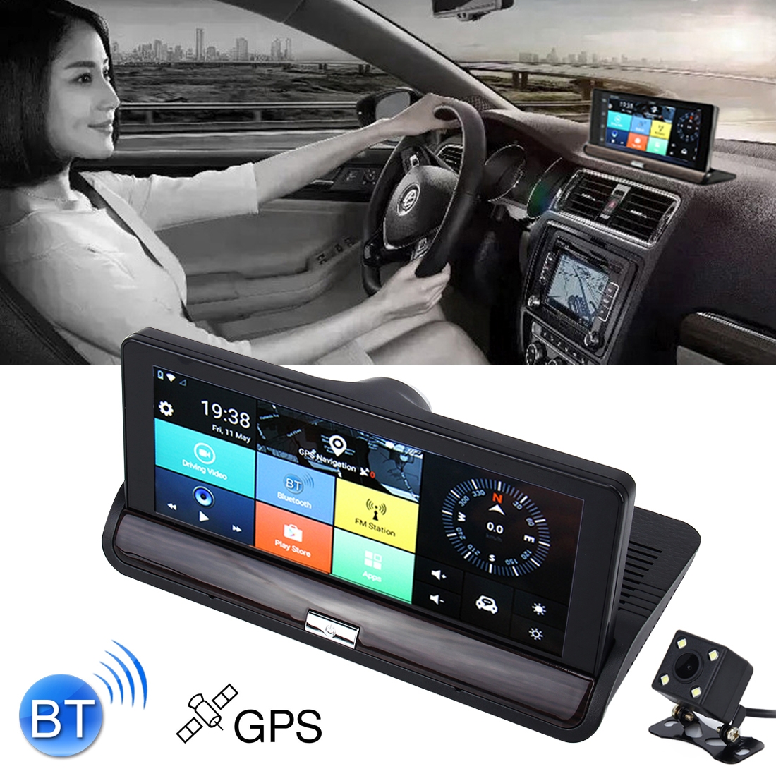 7 inch Car DVR Rearview Mirror Dual Camera WiFi GPS Driving Video Recorder Bluetooth Hands-free Car Dash Cam