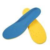1 Pair PU Breathable Soft Sports Shock-absorbing Insole Sweat-absorbent Foot Pad Elastic Shoe Insert, Size: S (2-5 Yards) (Blue)