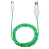 LED Flowing Light 1m USB A to Micro USB Data Sync Charge Cable, For Galaxy, Huawei, Xiaomi, LG, HTC and Other Smart Phones (Green)