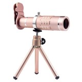 Universal 18X Zoom Telescope Telephoto Camera Lens with Tripod Mount & Mobile Phone Clip, For iPhone, Galaxy, Huawei, Xiaomi, LG, HTC and Other Smart Phones (Rose Gold)