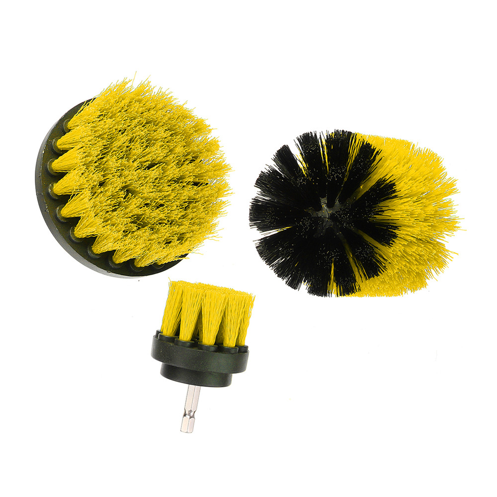 3Pcs Yellow/Red/Blue Drill Cleaning Brush Tub Cleaner Tile Grout Power Scrubber Combo Kit