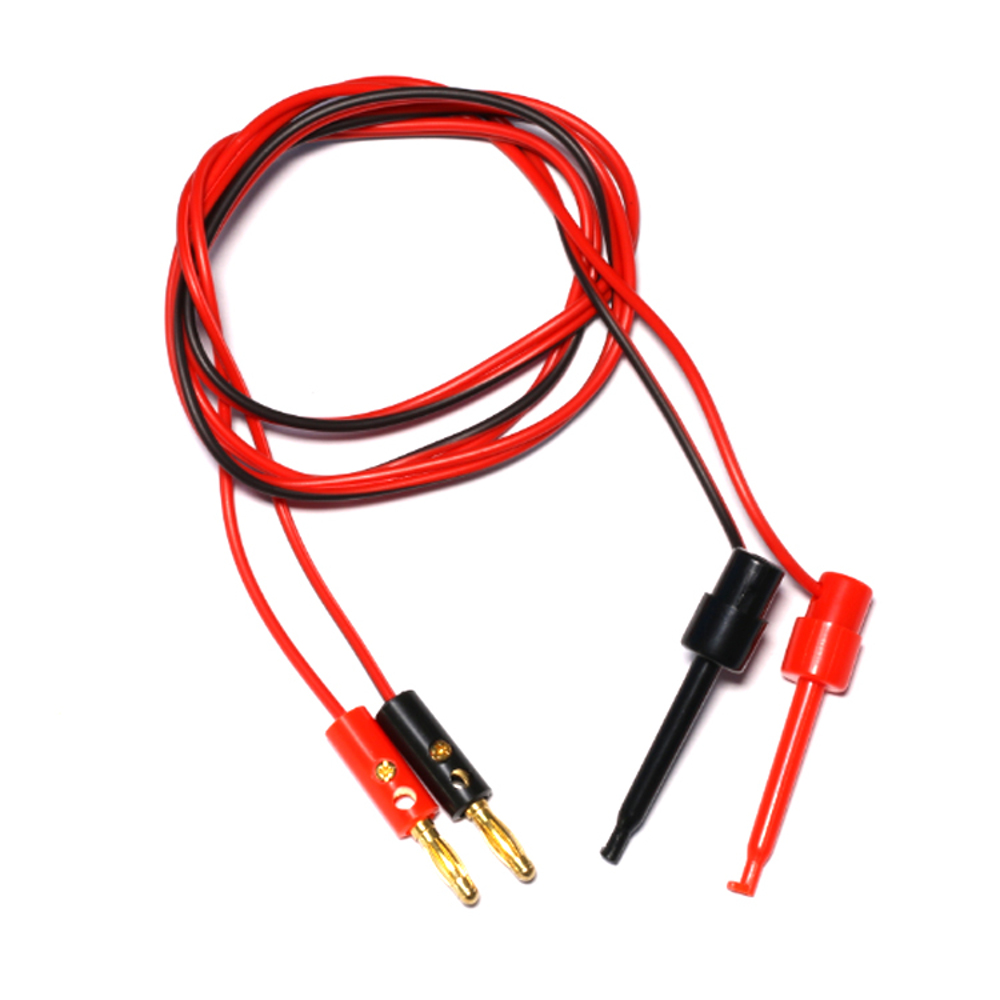 Cable dual banana with socket to Test Hook clip Test Probe Leads 100CM 