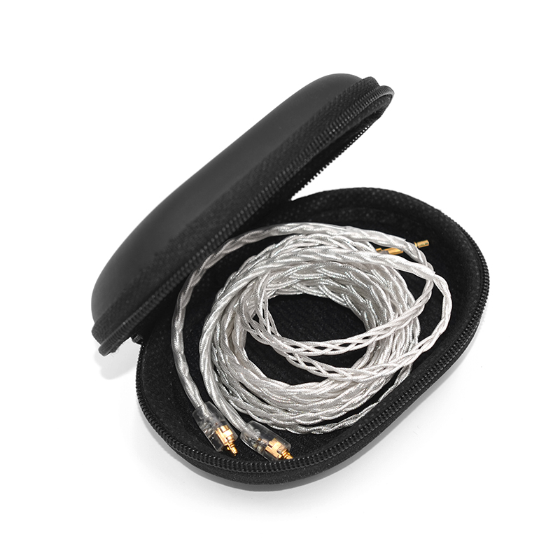 Original KZ Oval PU Earphone Bag Portable Shockproof Zipper Earphone Cable Storage Box Case