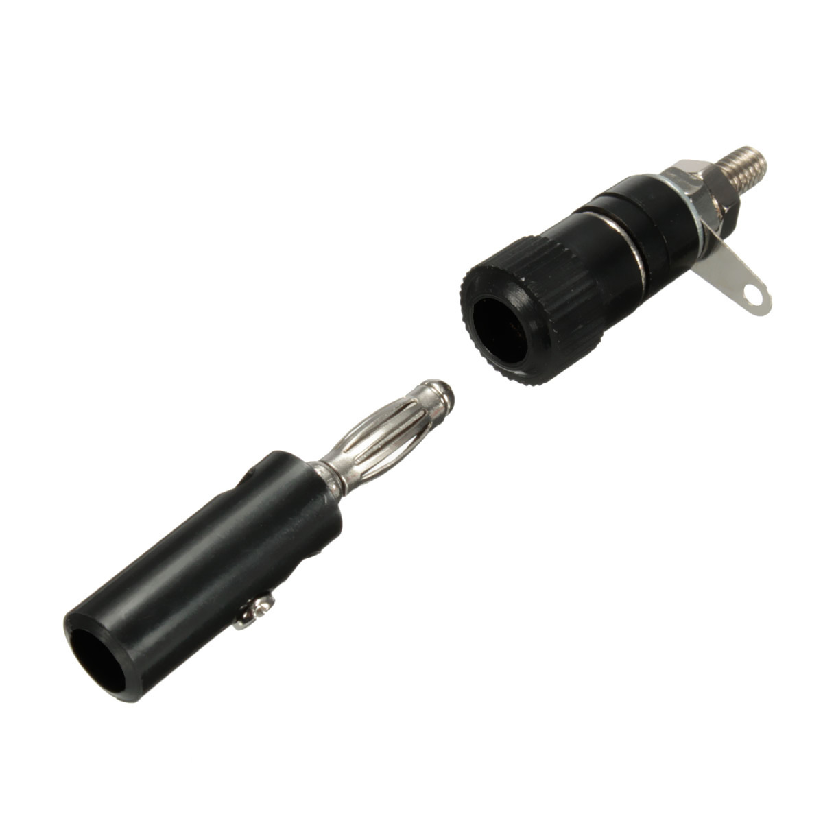 DANIU 50 Pairs 4mm Terminal Banana Plug Socket Jack Connectors Instrument Light Tools Black and Red