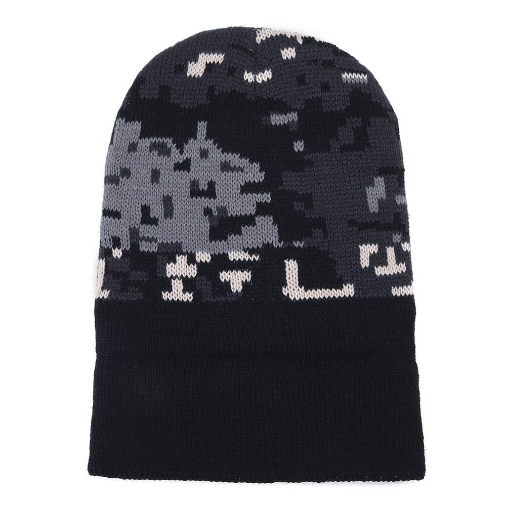 Mens Crimped Winter Plus Velvet Warm Slouchy Knit Beanie Hat Casual Plus Size Earmuffs Skull Cap