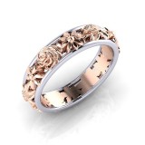Sweet Rose Gold Flower Finger Rings Fashion Hollow Engagement Ring Wedding Jewelry for Women